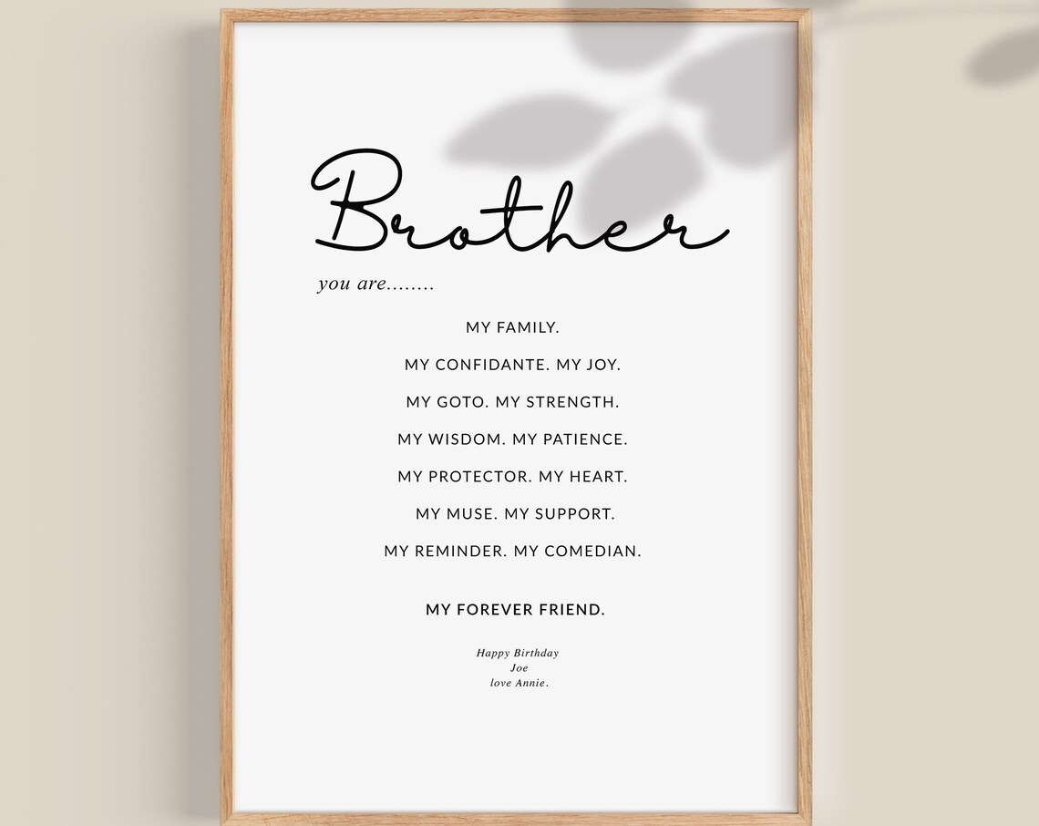 Brother Definition Print, Gift for Brother