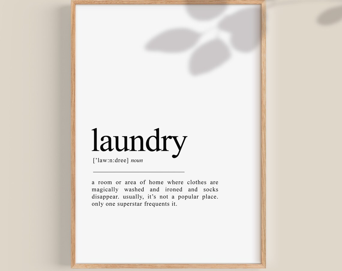 Laundry Definition Dictionary Art, Funny Wall Print