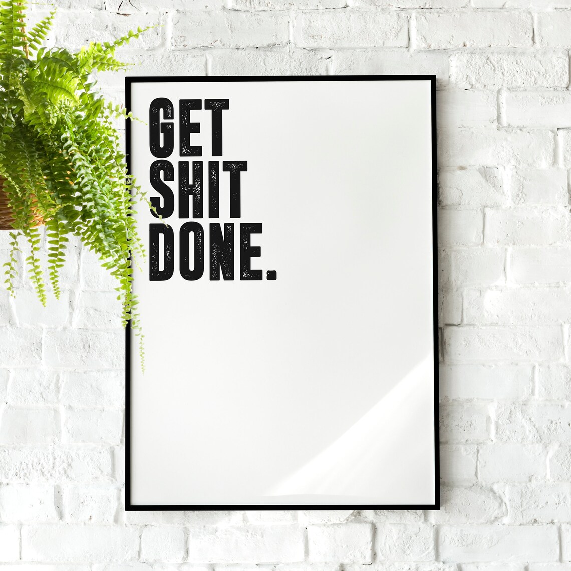 Get Shit Done Wall Art Quote Minimalist Decor Large Inspirational Quotes Motivation Office Poster Gym Home Dcor