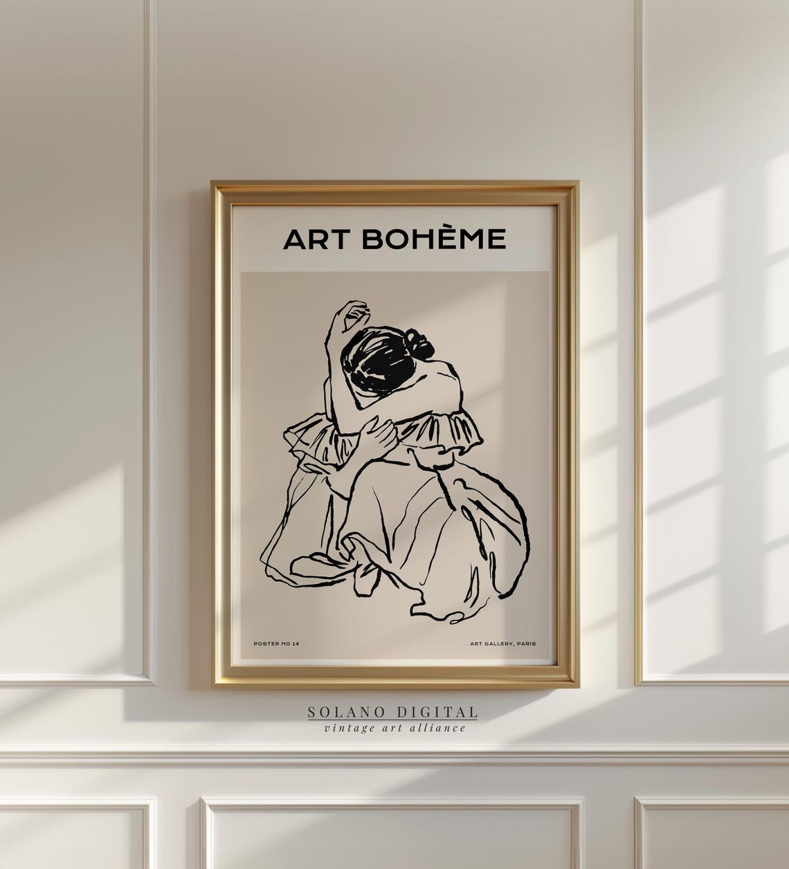 Art Boheme Seated Dancer Ink Sketch Paris Gallery Wall Poster