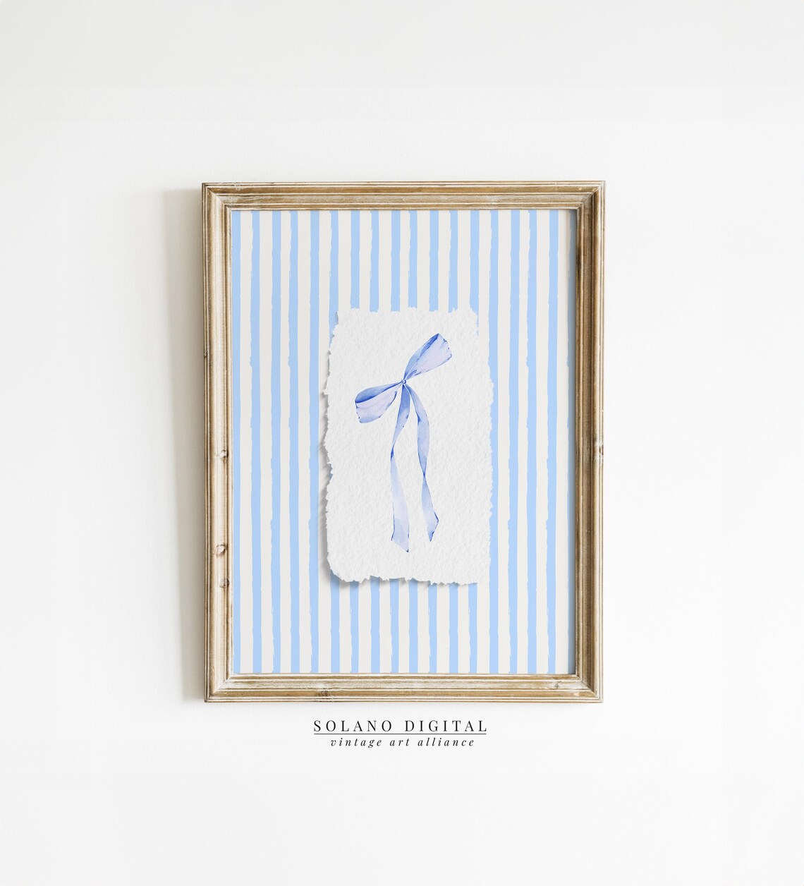 Blue Bow Wall Art Coquette Room Decor Trendy Nursery Girly