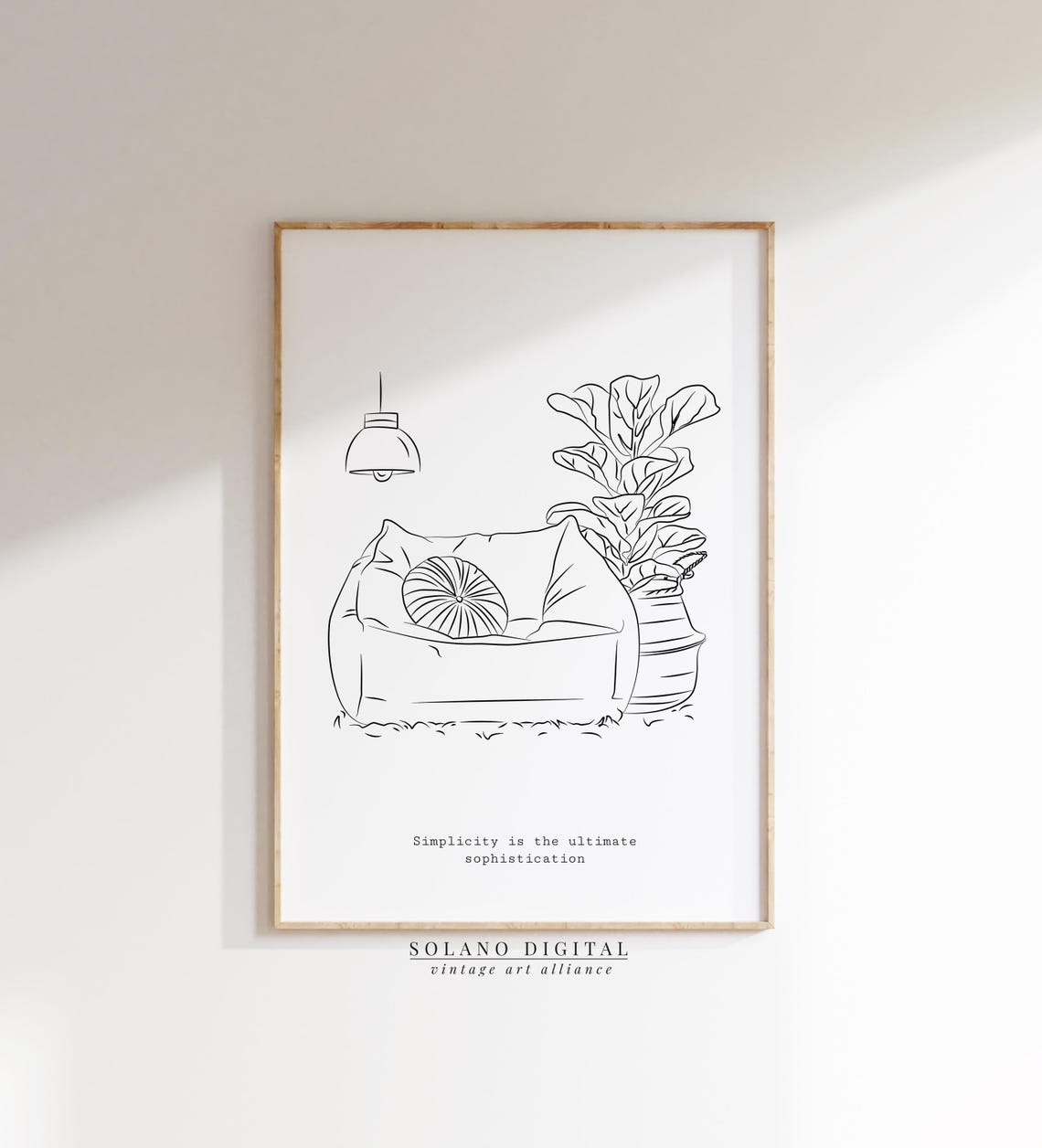 Cozy Reading Corner Line Art Minimalist Interior Quote Poster
