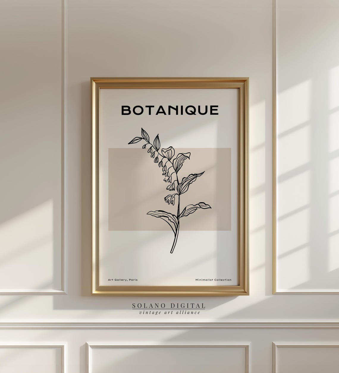 Minimalist Botanical Art Line Drawing Plant Wall Modern For Kitchen Office Or Gallery Decor