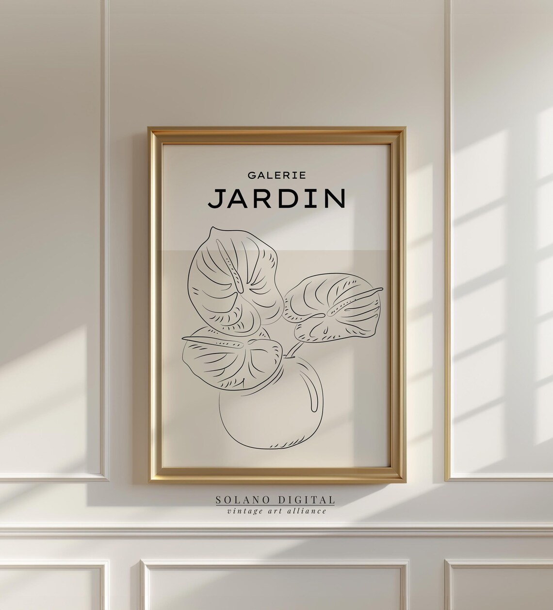 Galerie Jardin Anthurium Leaves Line Art Minimalist Botanical Poster