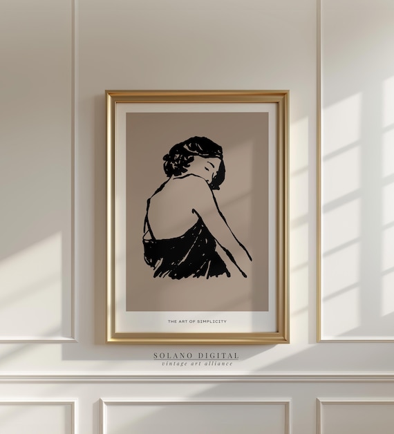 The Art of Simplicity Minimalist Woman Line Art Portrait Poster