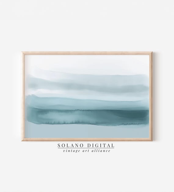 Costal Watercolor Prints Print Coastal Wall Art Abstract Beacht Modern Lake House