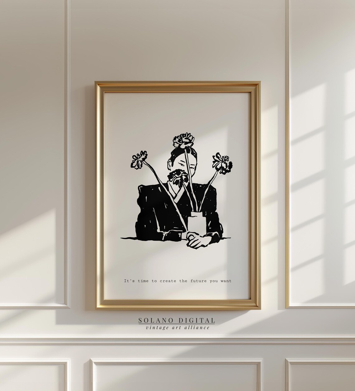 Create The Future You Want Inspirational Line Poster Woman Art