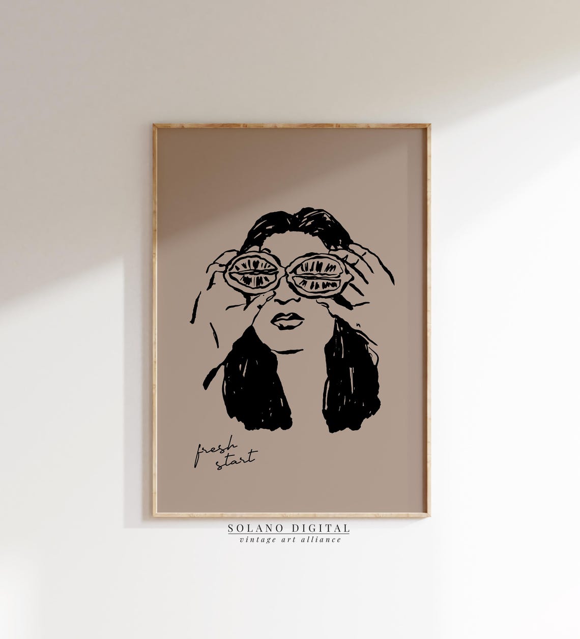 Fresh Start Citrus Eyes Woman Line Drawing Modern Gallery Poster