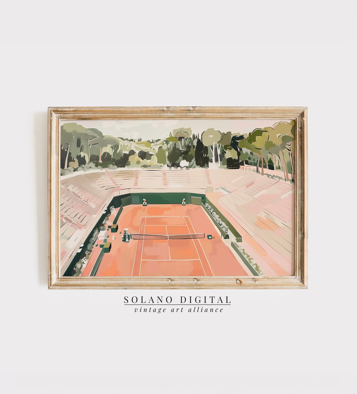 Clay Tennis Court Stadium Painting Tennis Sports Lovers Poster