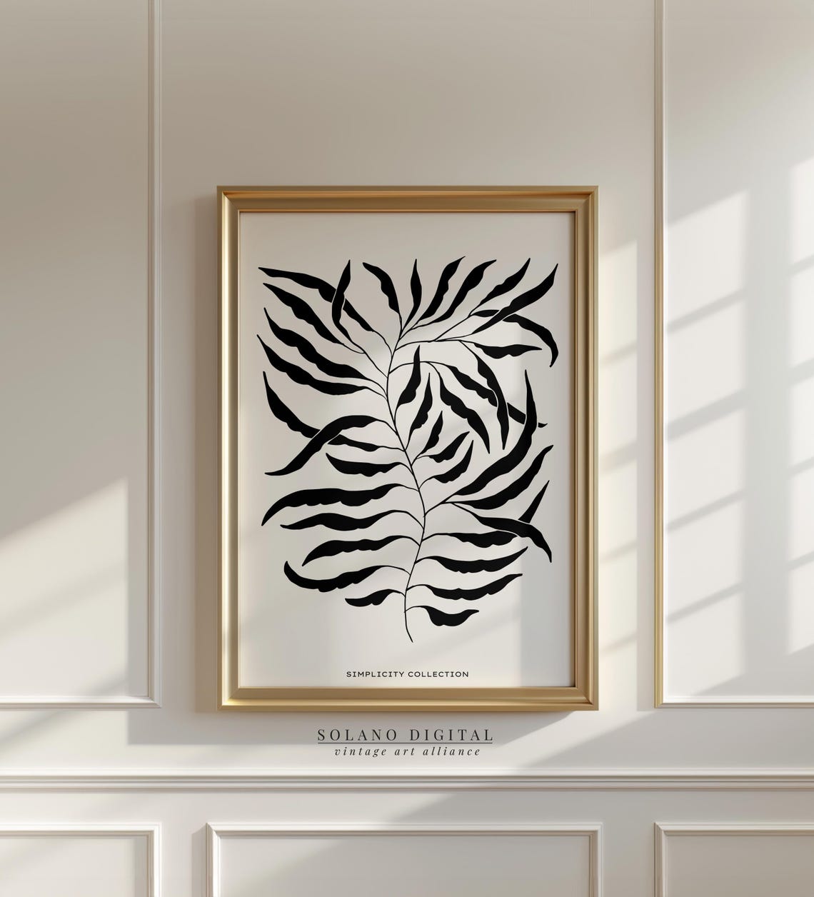 Minimal Botanical Leaf Print Black And White Wall Art Line Drawing Plant Poster Modern Nature