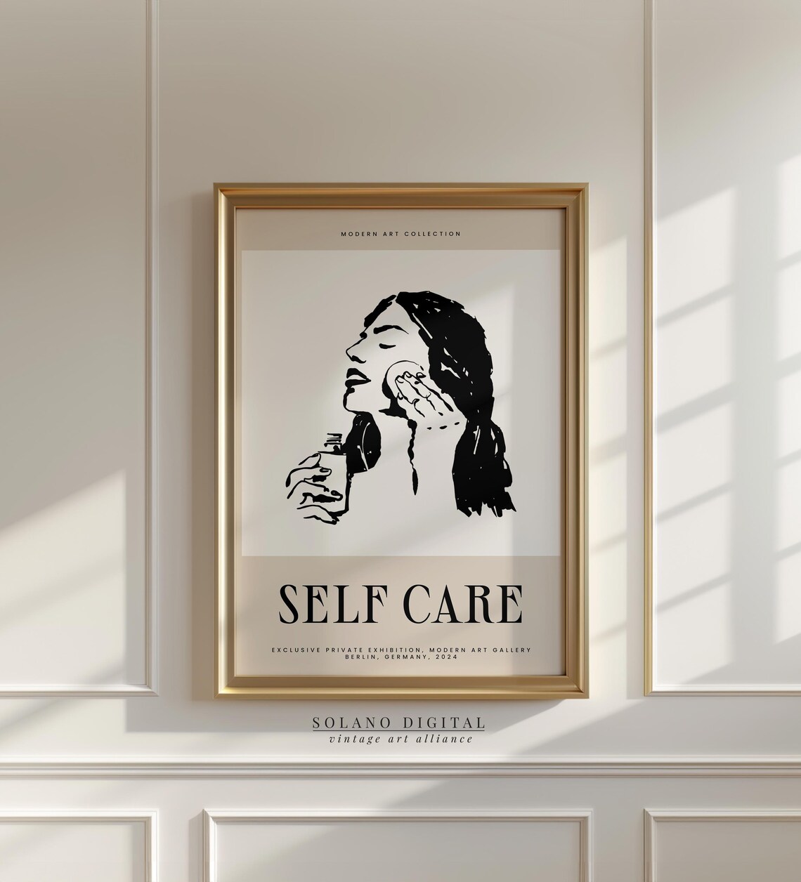 Self Care Woman Skincare Ritual Minimalist Ink Line Art Poster