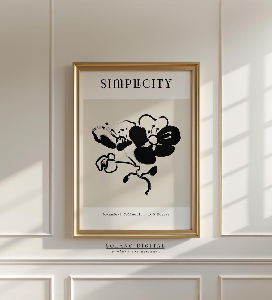 Simplicity Botanical Collection No 3 Floral Ink Minimalist Poster