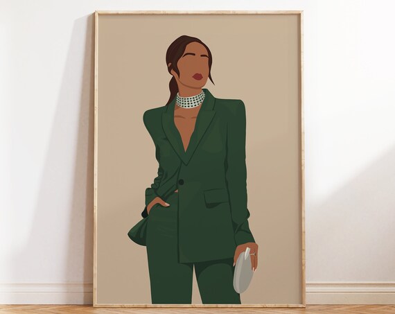 Desi Art Indian Woman In Suit, Wall Art Print