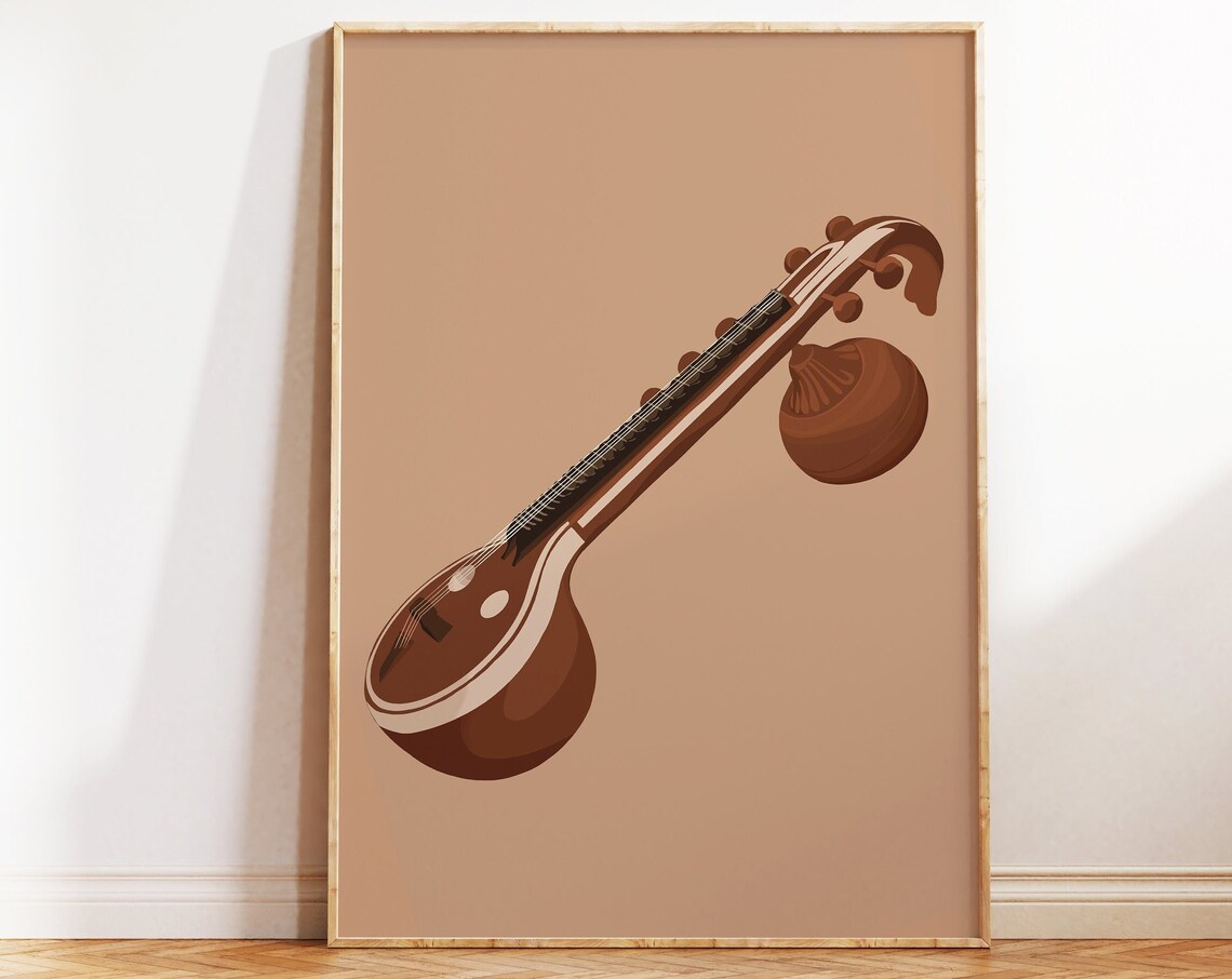 Veena Art, Indian Musical Instrument Decor