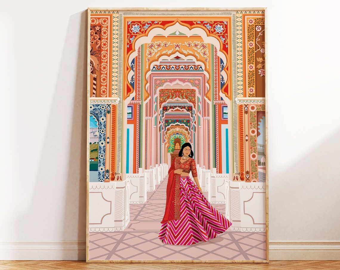 Jaipur Patrika Gate Indian Architecture Travel Poster