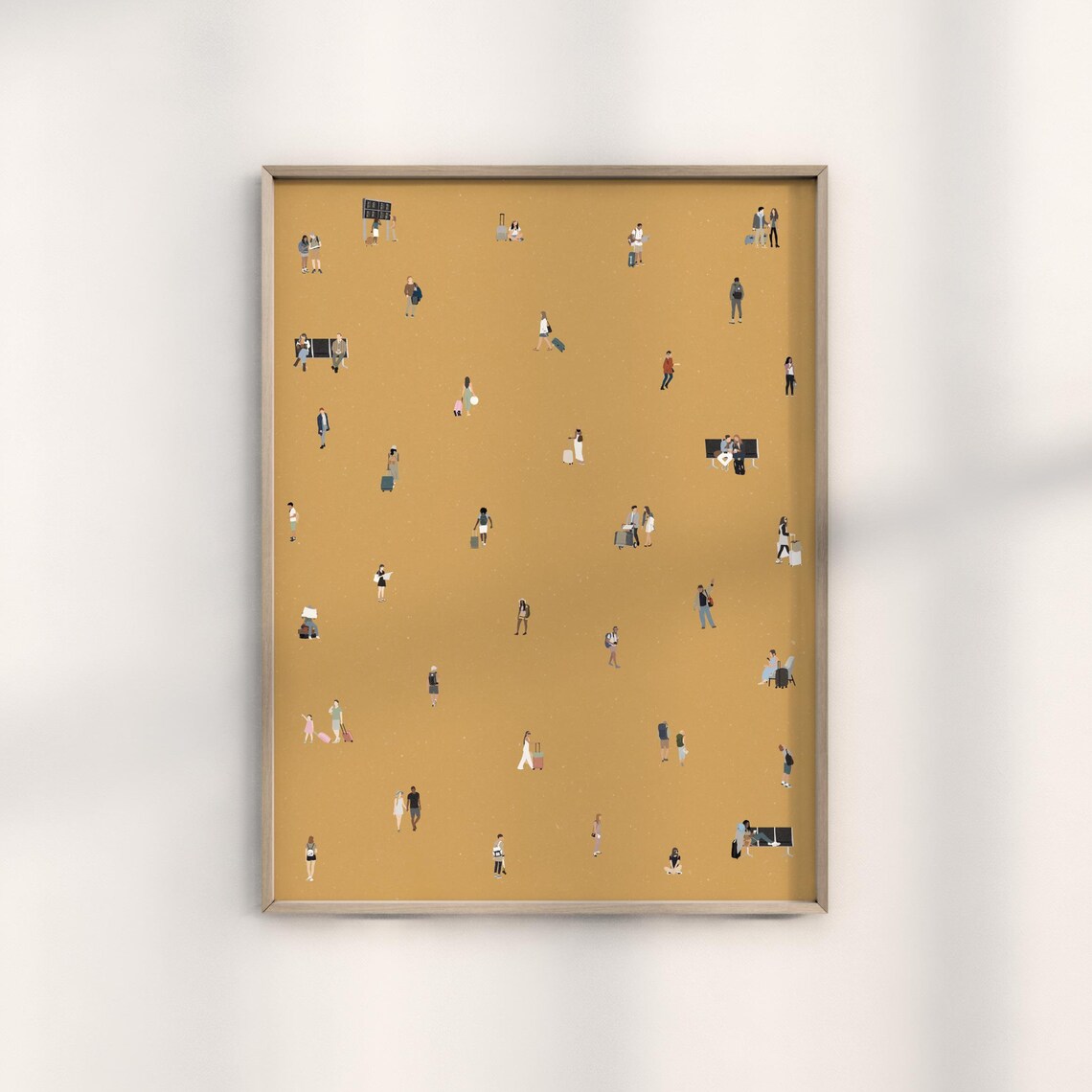 Tiny People Airport Minimalist Travel Art Print