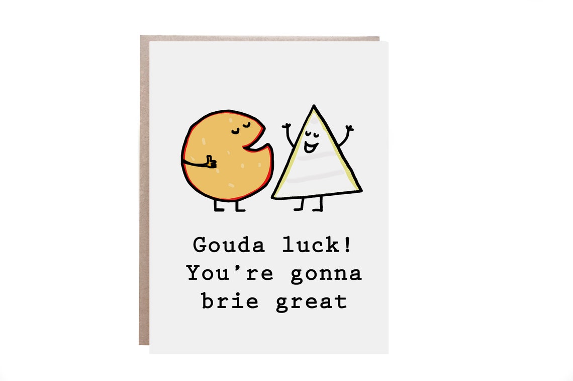 Good Luck Gouda Card, Cheese Card