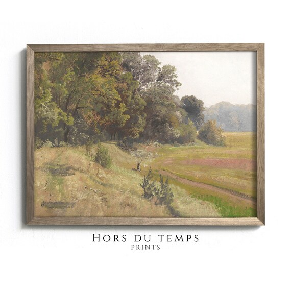 Dirt Road Golden Meadow Vintage Country Path Landscape Poster