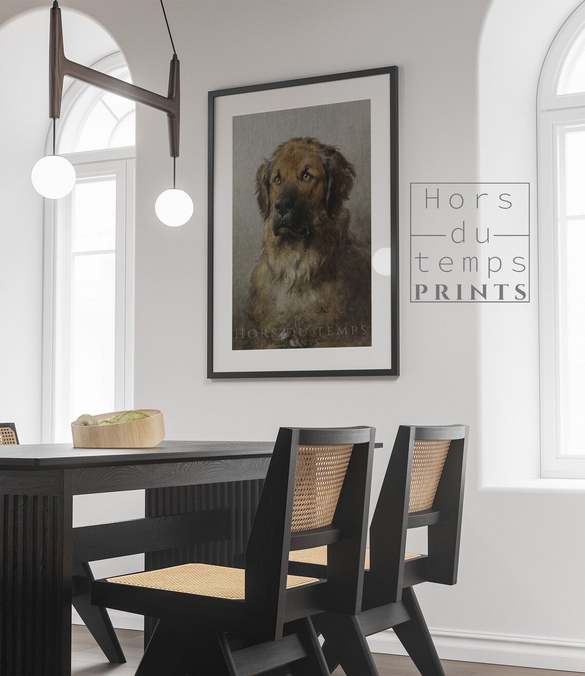 Noble Big Golden Mastiff Portrait Vintage Dog Painting Poster - Image 2