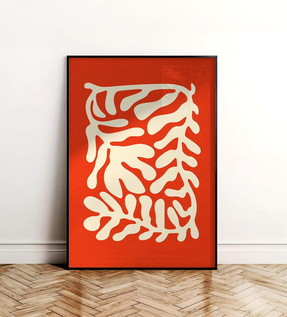 Abstract Modern Wall Art Minimal Coral Shape Print Retro Restaurant Or Caf Decor