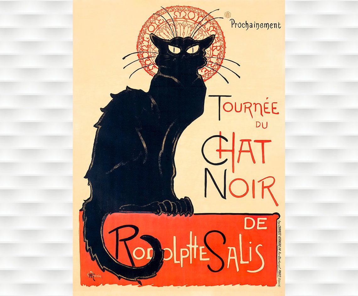 Tournee du Chat Noir Rodolphe Salis Black Cat Cabaret Art Poster