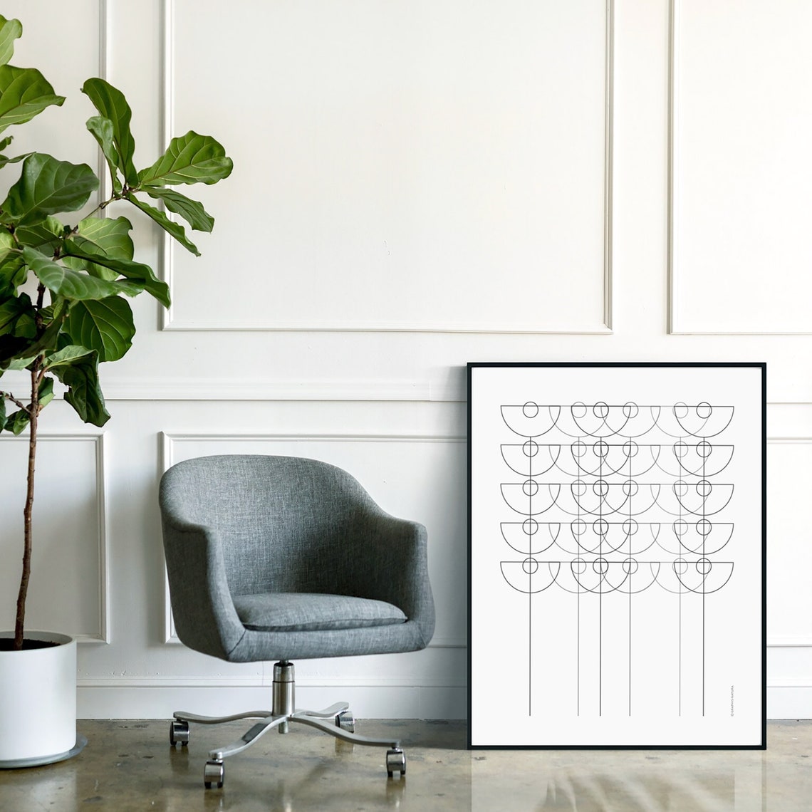 Modern Flower Art Minimalist Floral Wall Art Modern Botanical Line Art Geometric Flower Art Minimalist Floral Art Modern Home Decor - Image 5