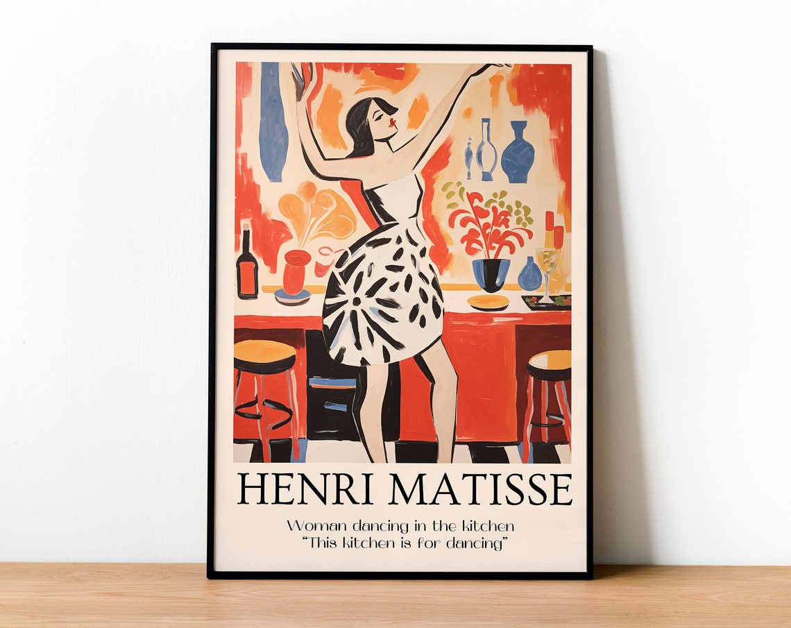 Henri Matisse Painting, Vintage Kitchen Decor
