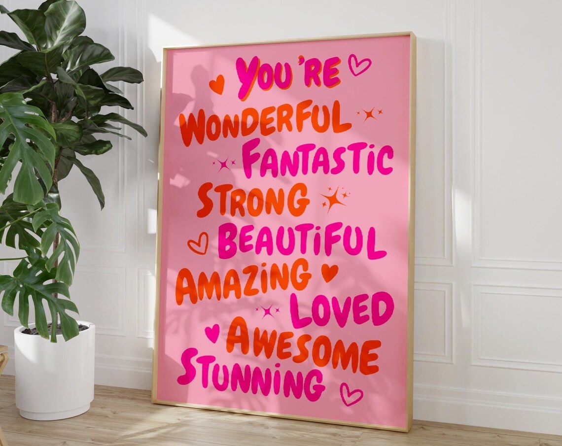 You Are Amazing Retro 70s Wall Art Print