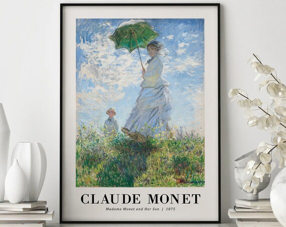 Madame Monet And Her Son 1875 By Claude Monet Poster Claude Monet Wall Art Poster Print Wall Decor Art Monet Art Fine Art