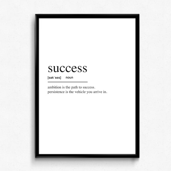 Success Definition Print, Modern Inspirational Quote