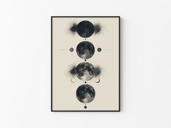 Lunar Abstract Moon Japandi Minimalistic Style Instant Moon Art Poster Versatile Sizes Print N11