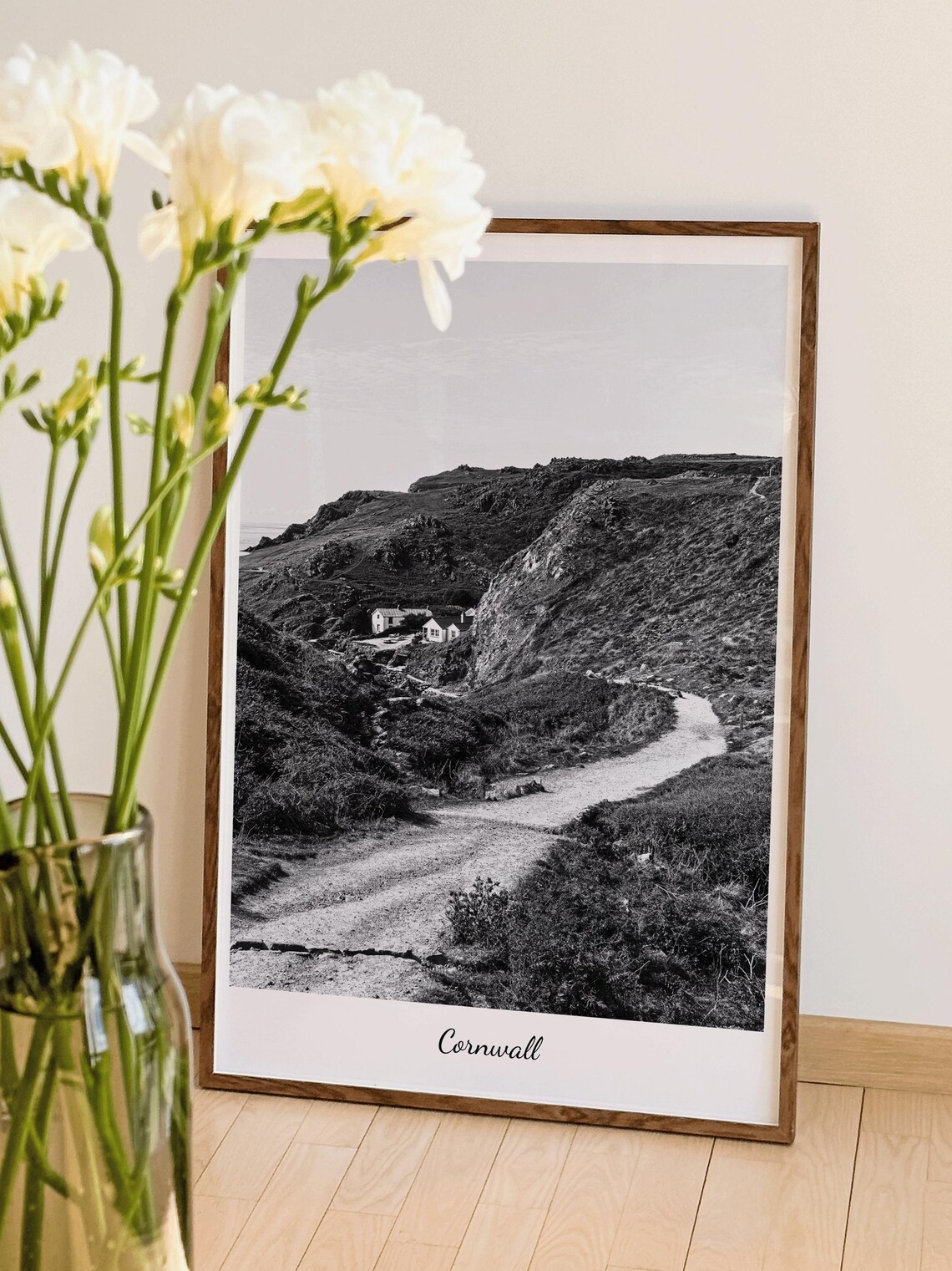 Cornwall Coastal Path, Black And White Poster - Image 2