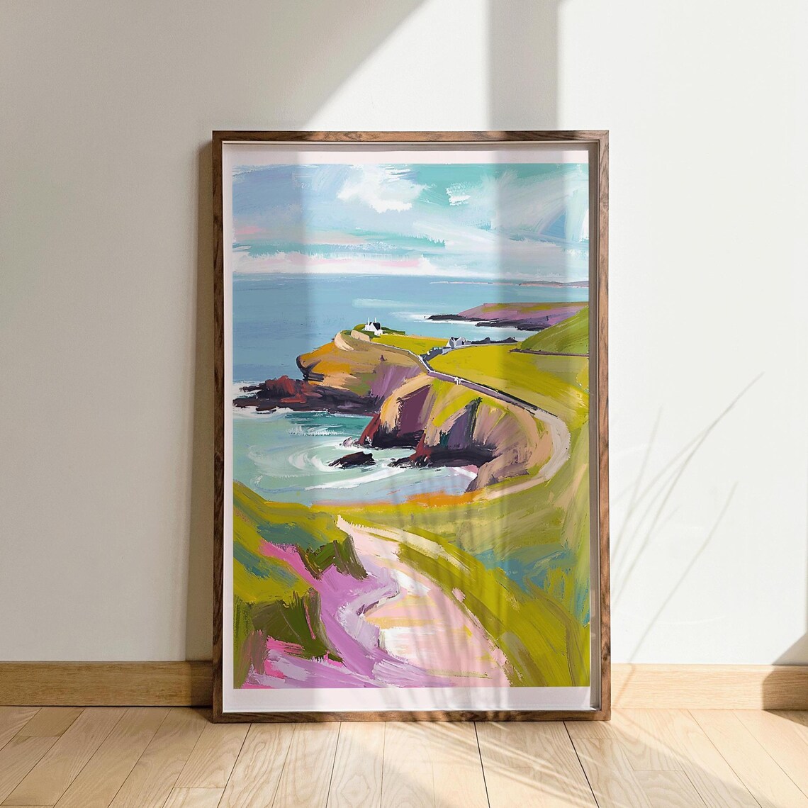 Cornwall Hiking Print, UK Coastline Coastal Walks