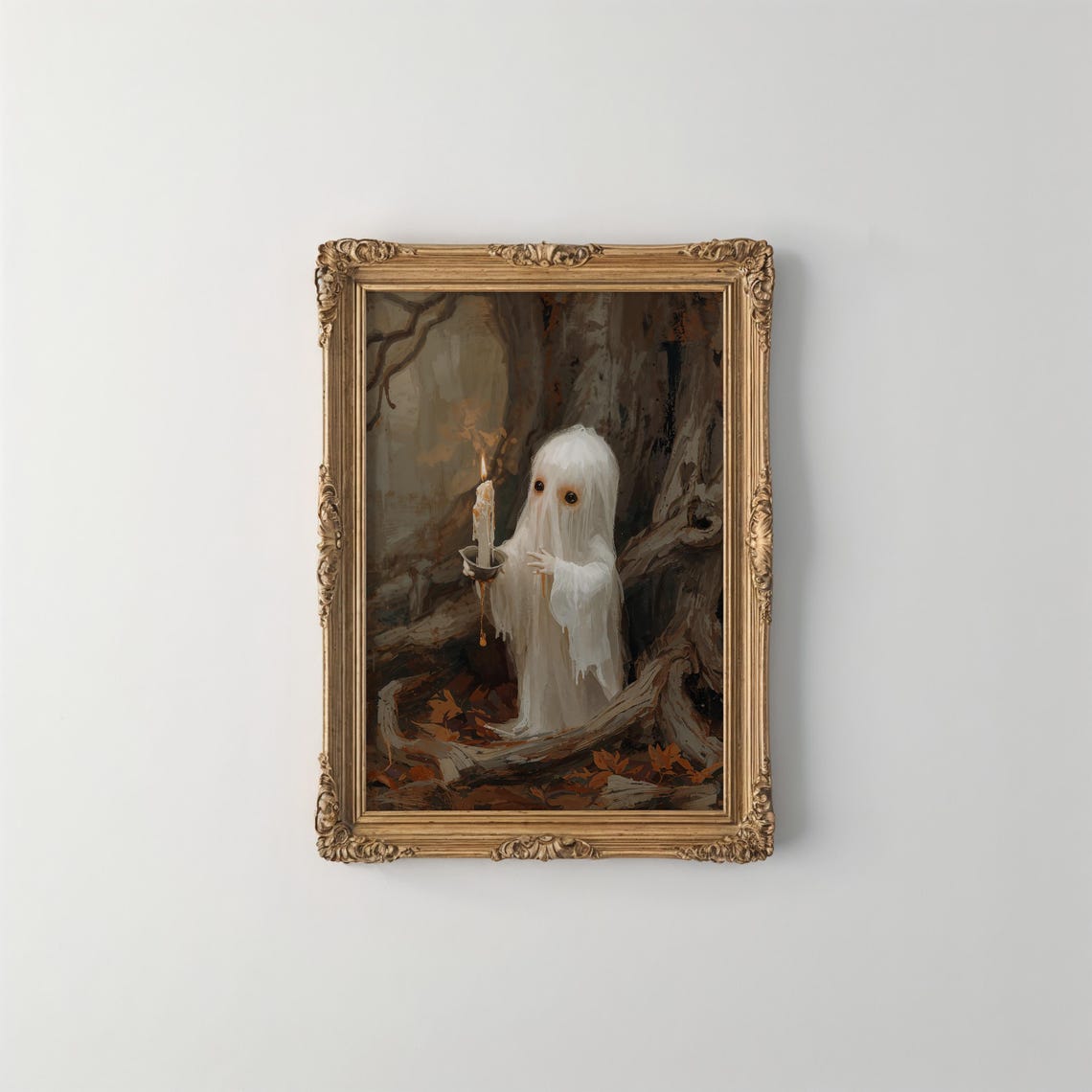 With Candle Art Print Spooky Halloween Decor