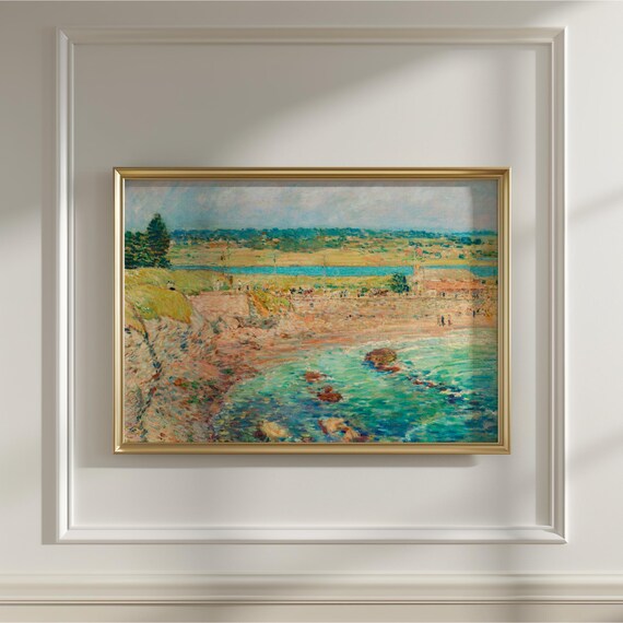 Childe Hassam Baileys Beach Newport Vintage Coast Scene Poster