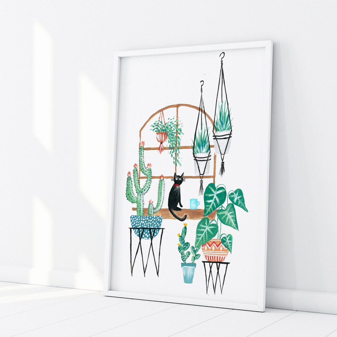 Black Cat Cat Illustration Art Print, Cat Lover Gift - Image 3
