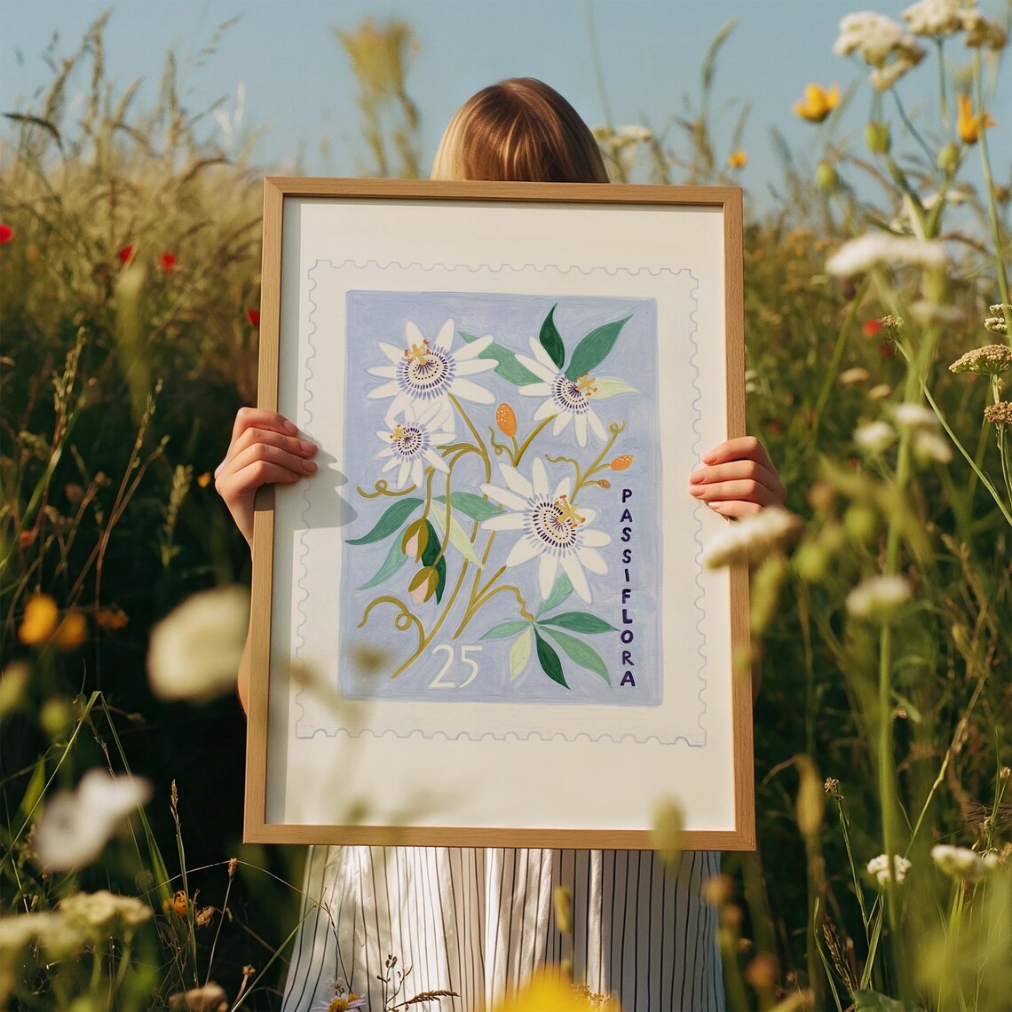 Passiflora Botanical Vintage Floral Art Print - Image 2