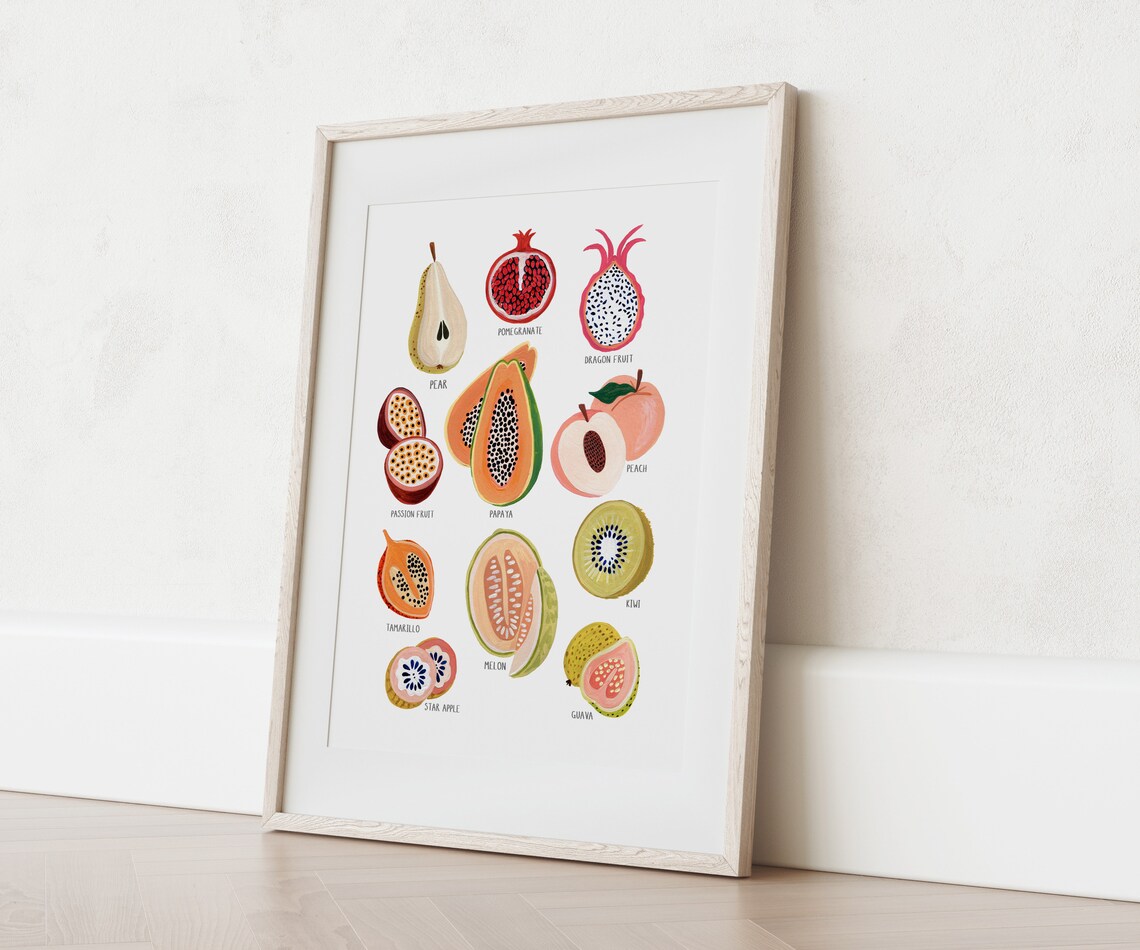 Fruit Collection Art Print, Kitchen Wall Decor - Image 4
