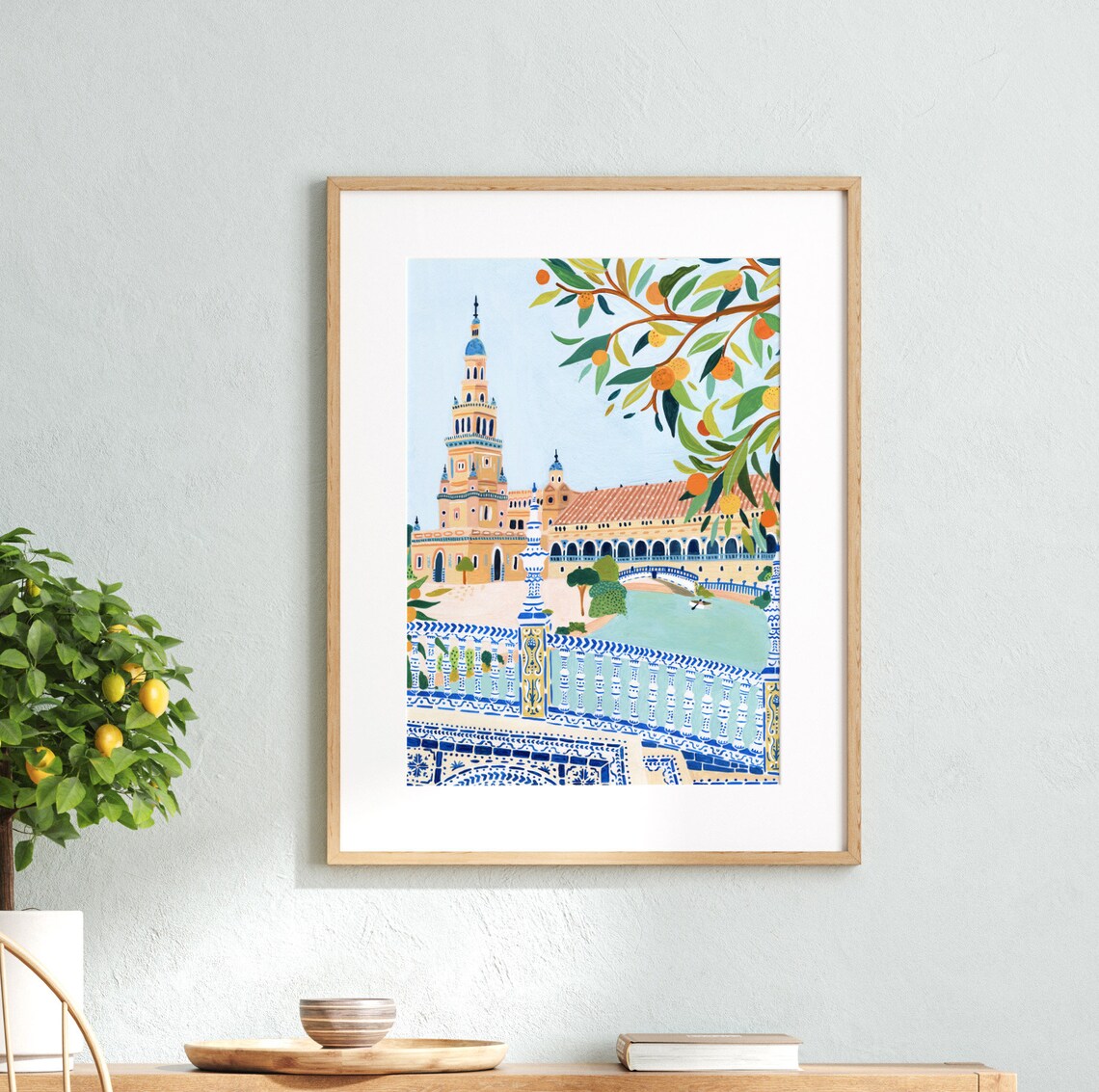 Seville Plaza De Espana Travel Poster, Spain Art - Image 2