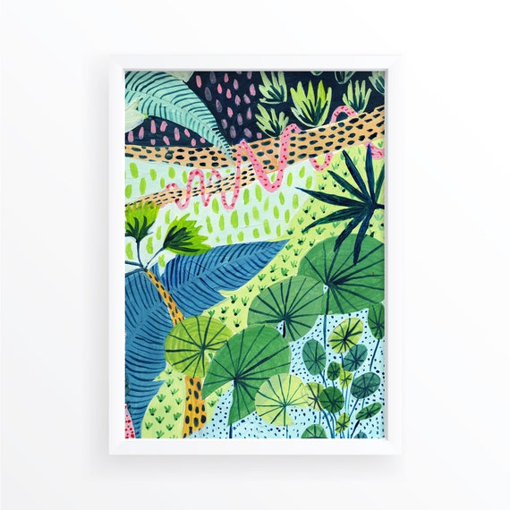 Jungle Botanical Illustration Tropical Botanical Art