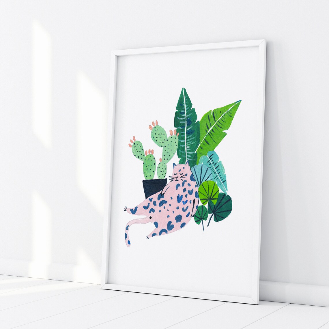 Plant Cat Art Print, Cat Lover Home Decor - Image 3