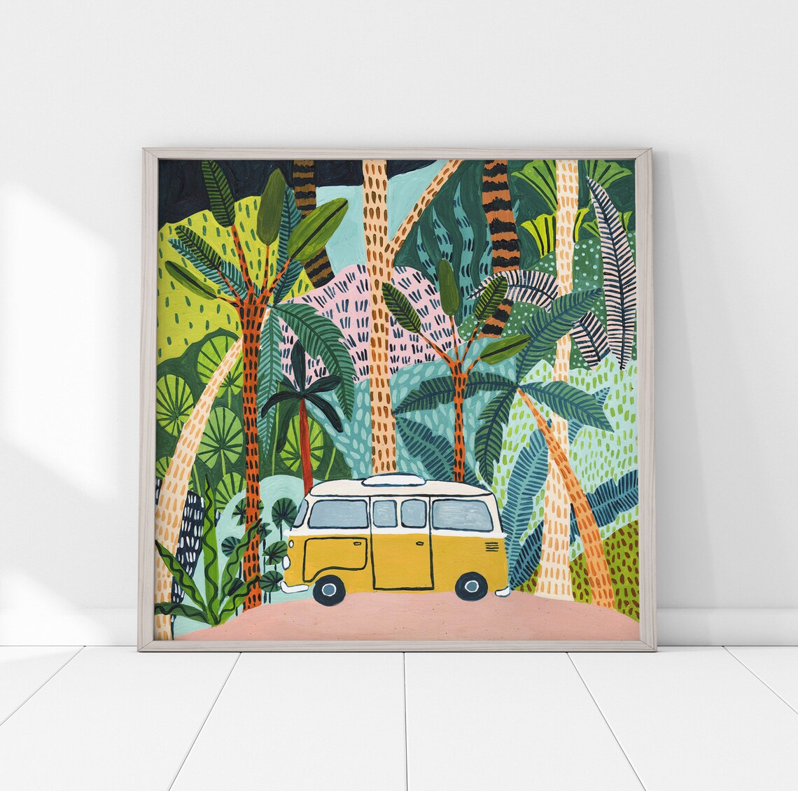 Jungle Camper Botanical Campervan Boho Wall Art Print - Image 4