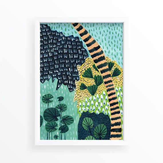 Jungle Botanical Illustration, Tropical Art Print