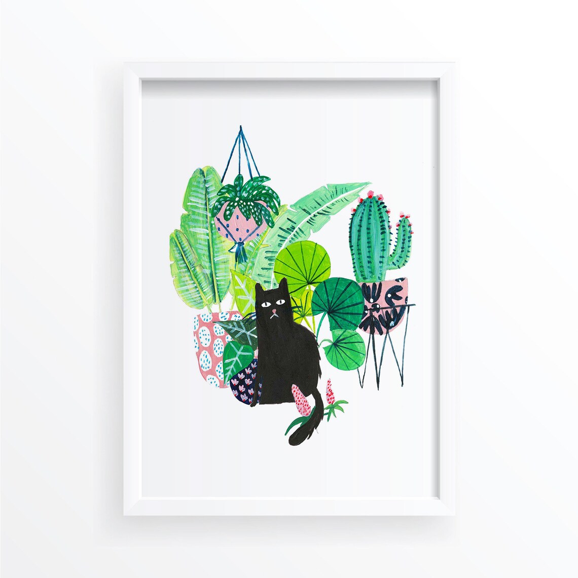 Black Cat Cat Art Print, Cat Lover Decor