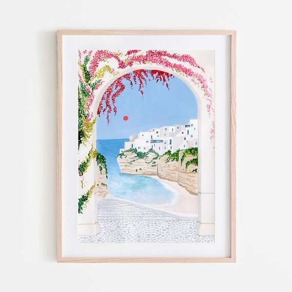 Puglia Art Print, Polignano a Mare Travel Poster