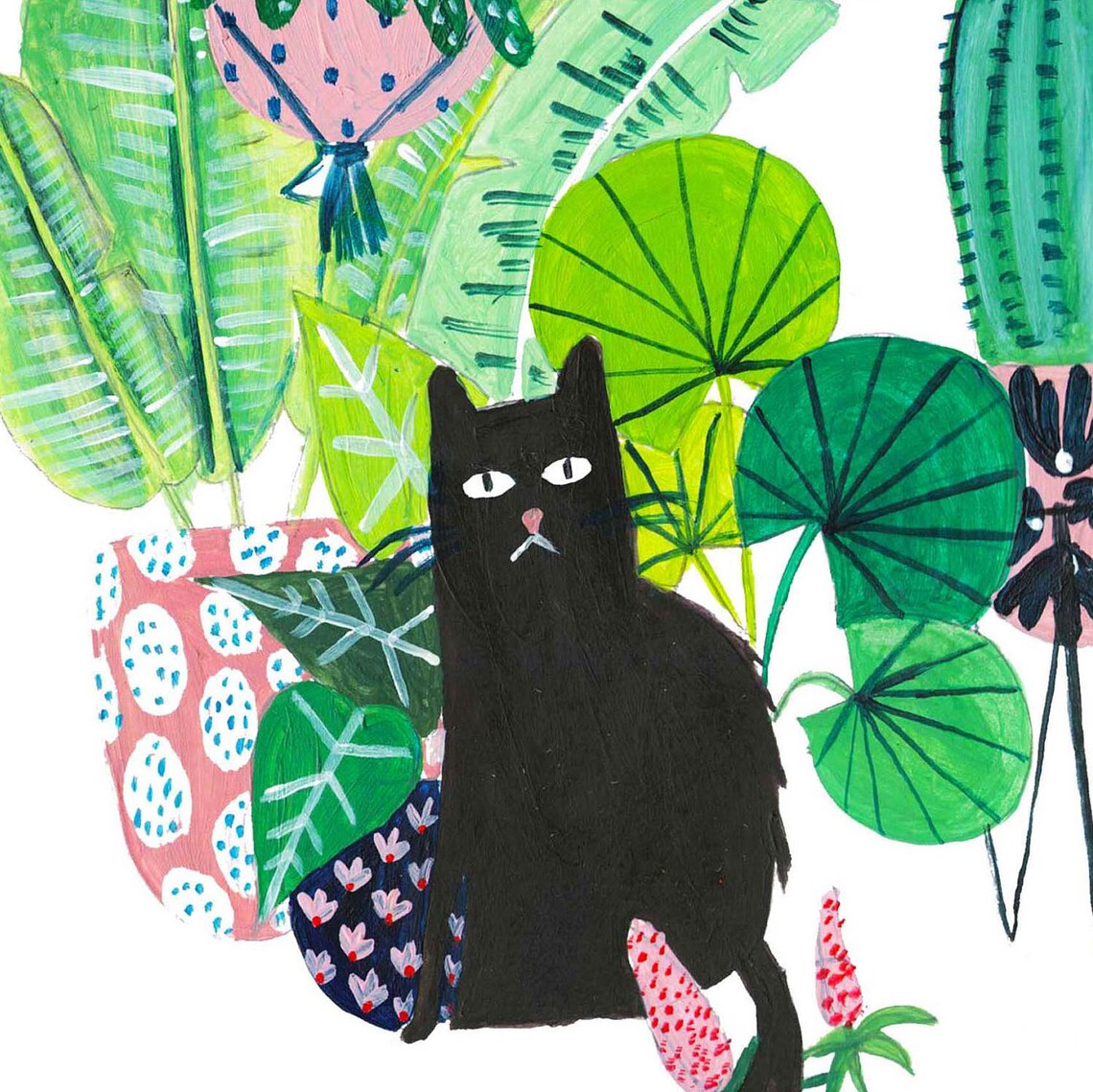 Black Cat Cat Art Print, Cat Lover Decor - Image 2