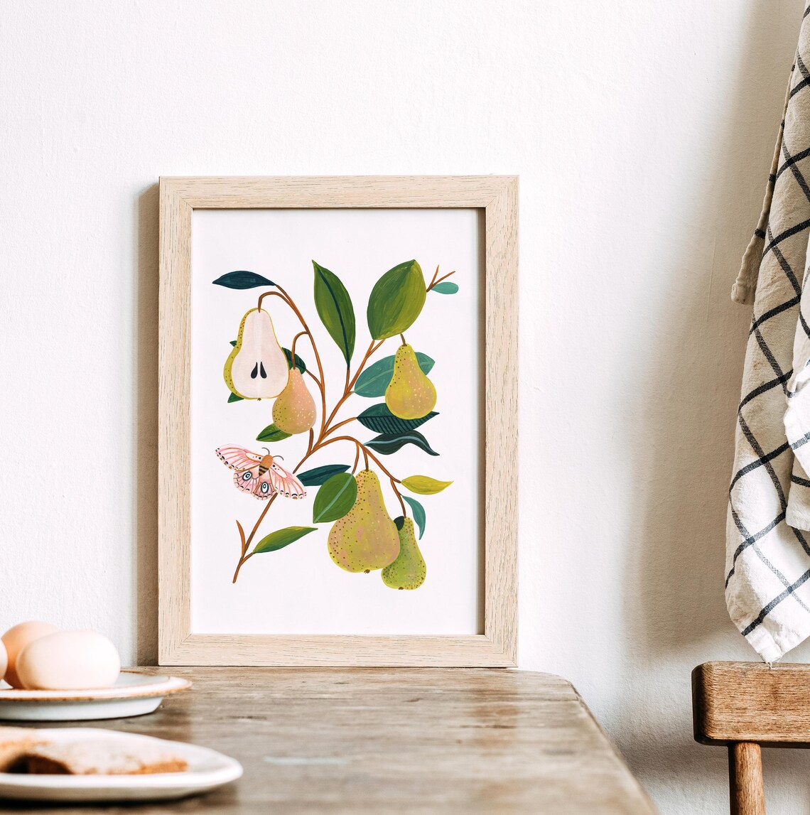 Pear Print Kitchen Decor, Botanical Fruit Illustration - Image 3