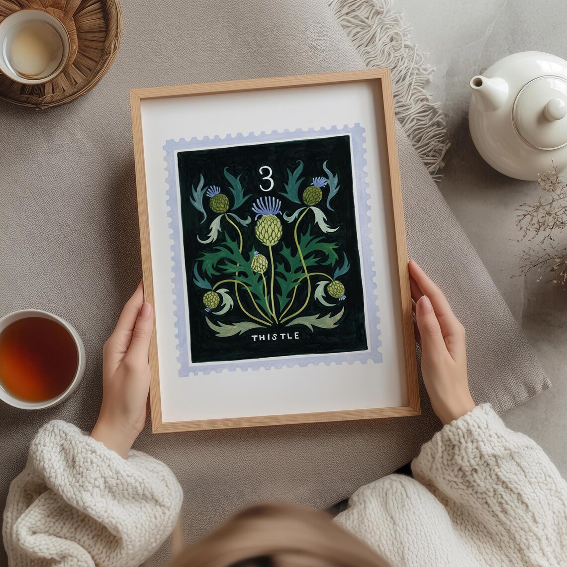 Thistle Botanical Vintage Floral Art Print - Image 5