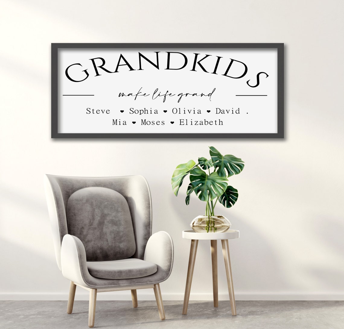 Mothers Day Gift For Grandma Grandkids Make Life Grand Grandchildren Sign Gift For Grandma Gift For Grandma Gather Sign Wooden Signs - Image 3