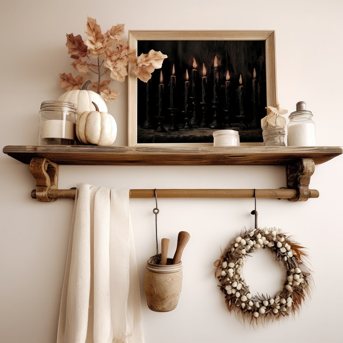 Black Taper Candles Dark Moody Halloween Gothic Candlelight Poster - Image 3
